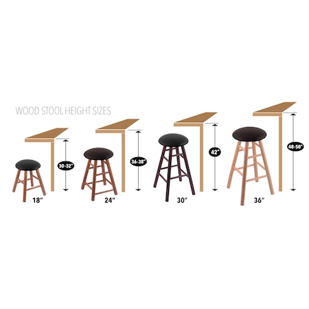 Holland Bar Stool Co Oak Bar Stool, Dark Cherry Finish, Black Vinyl Seat RC30OSDC019